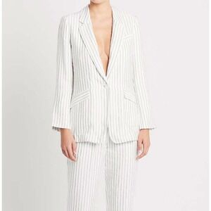 Joie White Pinstripe Blazer
